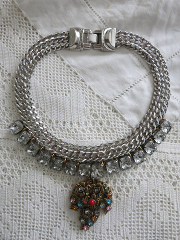 Statement Silver With Gold Leaf Necklace
