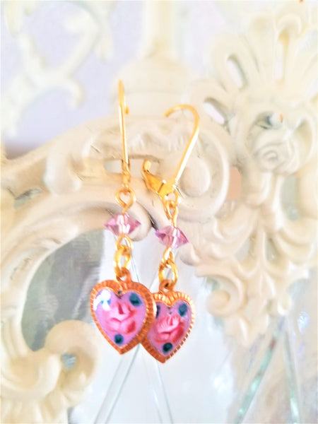 Purple Heart Earrings