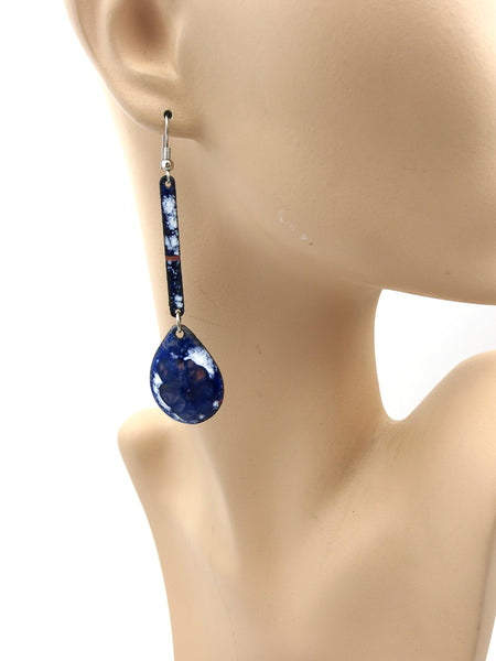 Blue Enamel Earrings