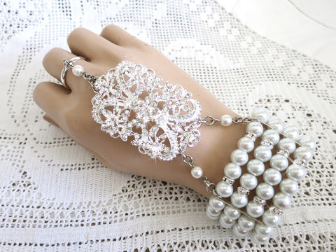 Great Gatsby Inspired Hand Jewelry Bracelet