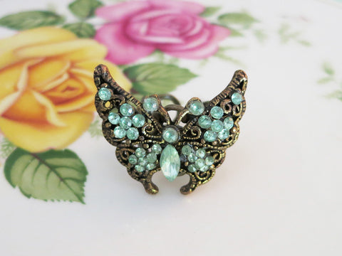 Green Butterfly Ring