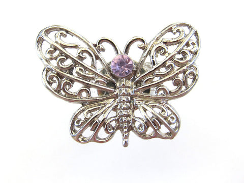 Silver Filigree Butterfly Ring