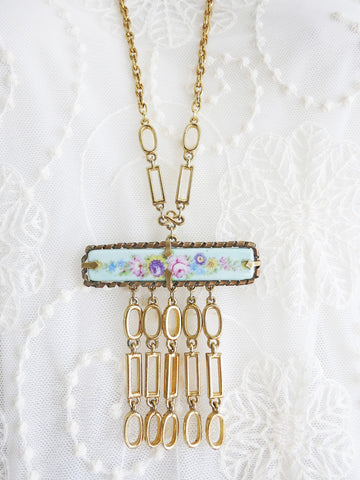 Handpainted Porcelain Downton Abbey Necklace