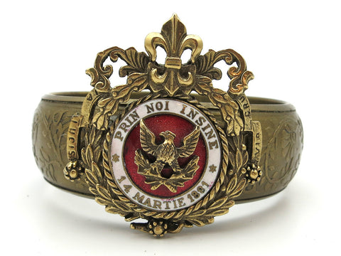 Cuff With Vintage Romanian Military Pin