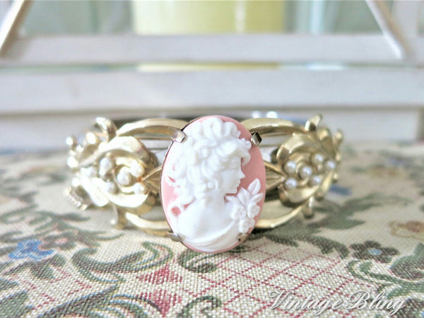Pink Cameo Bracelet