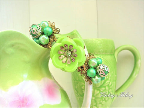 Green Flower Bracelet