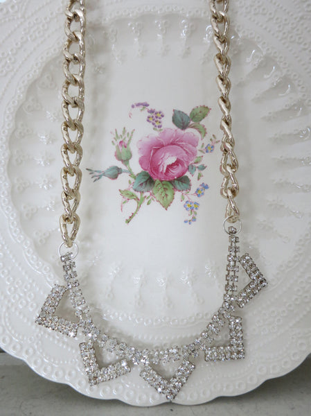Gold Chunky Chain With Rhinestones