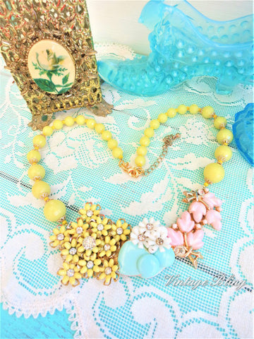 Yellow Collage Necklace