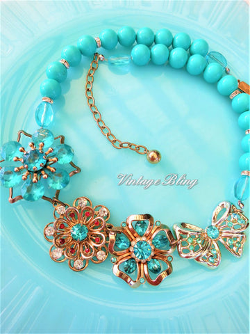 Turquoise Flower Necklace