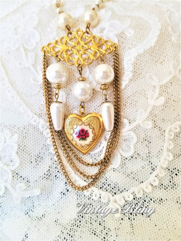 Gold Plated Heart Locket Necklace