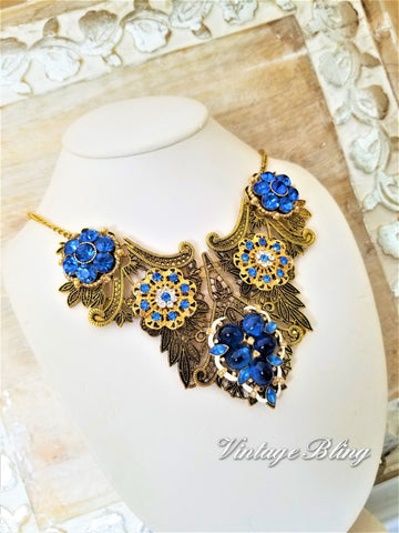 Gorgeous Blue Bib Necklace