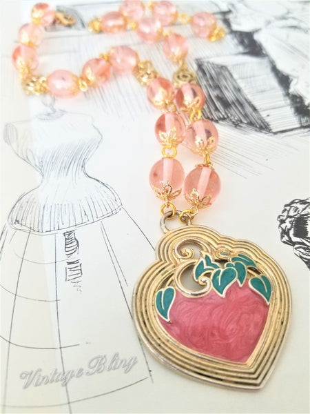 Strawberry Heart Necklace